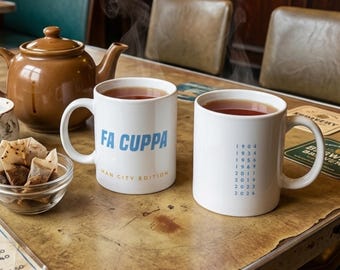 Manchester City: La FA Cuppa * Taza de fútbol divertida * Regalo para aficionados - Día del Padre