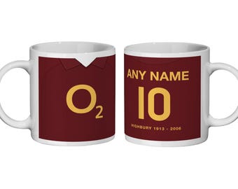 Arsenal: 2005 Home Kit * Personalised Mug * Gift for fans - Fathers Day