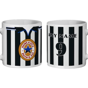 Newcastle United: Uniforme Principal de 1999 * Caneca Personalizada * Presente para torcedores - Dia dos Pais
