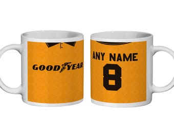 Wolves: Equipación local de 1991 * Taza personalizada * Regalo para aficionados - Día del Padre