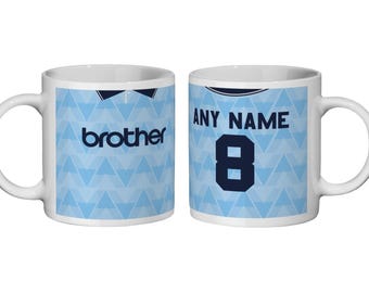 Manchester City: Equipación local de 1989 * Taza personalizada * Regalo para aficionados - Día del Padre