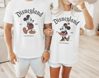 Disneyland Retro Mickey Minnie Couple Matching Shirt, Comfort Colors® Disney Couple Matching TShirt, Vintage Mickey Mouse Classic Pose Tee
