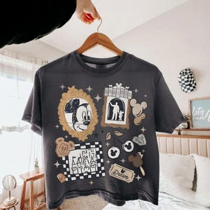 Magical Disney Boxy Tee, Mickey Mouse Collage Shirt, Disneyland Aesthetic Crop Top, Theme Park Vacation Comfort Colors Tee,Disney Lover Gift image 3