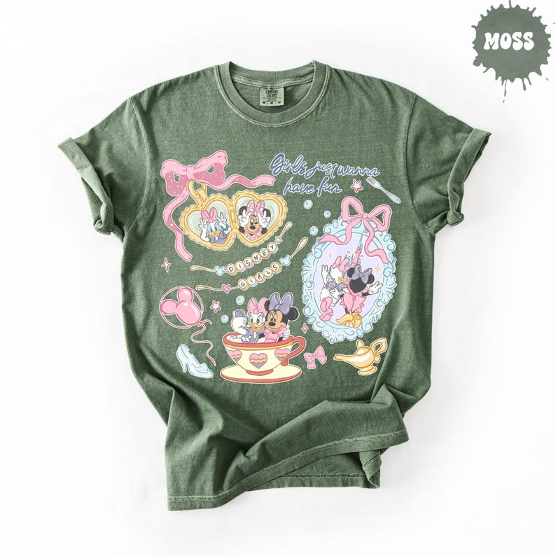 Comfort Colors® Disney Girls Just Wanna Shirt - Disney Minnie Daisy T-Shirt - Disneyworld Vacation Tee - Disneyworld Gift zdjęcie 3