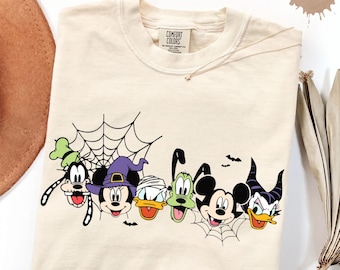 Comfort Colors® Mickey and Friends Halloween Shirt, Disney Halloween Shirt, Disneyland Costume Party Tee, Mickey and Minnie Halloween Shirt