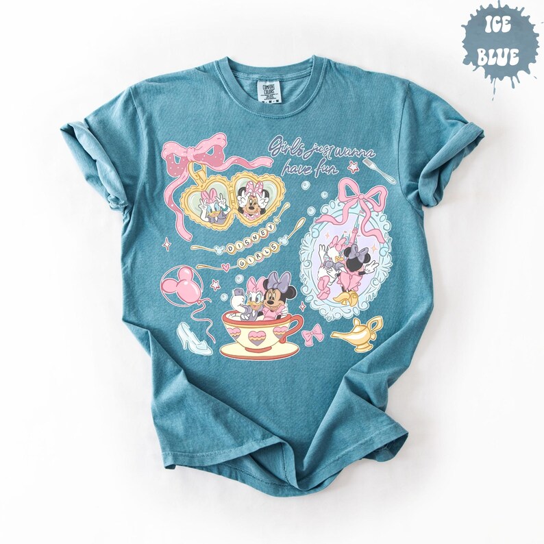 Comfort Colors® Disney Girls Just Wanna Shirt - Disney Minnie Daisy T-Shirt - Disneyworld Vacation Tee - Disneyworld Gift zdjęcie 6