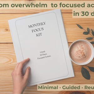Monthly Focus Kit | Intentional Productivity System | 36M Project Goal Planner PDF | Singular Focus Workbook | Minimalist Growth Printable
