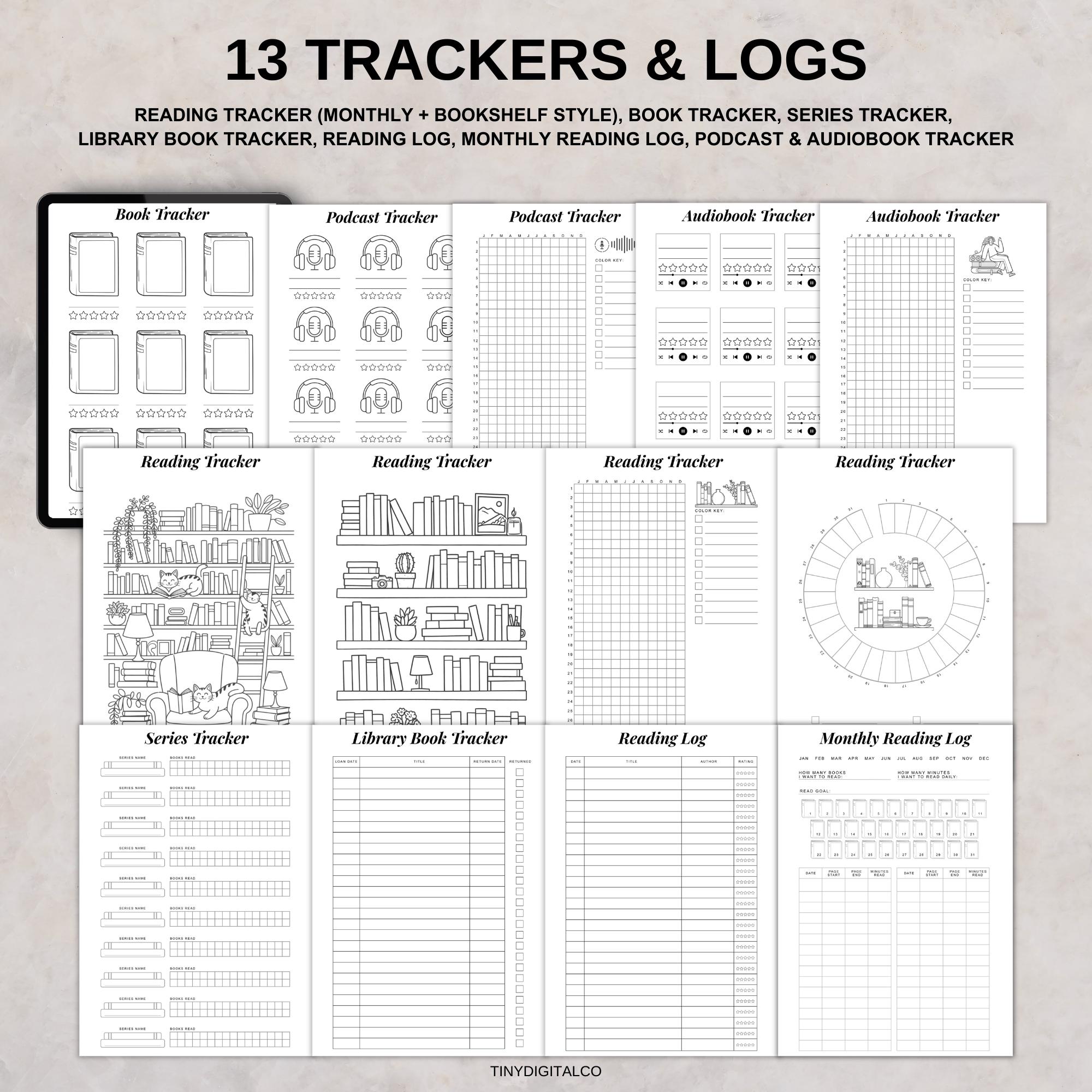 Printable Book Tracker PDF, Reading Journal Template, Reading Log ...