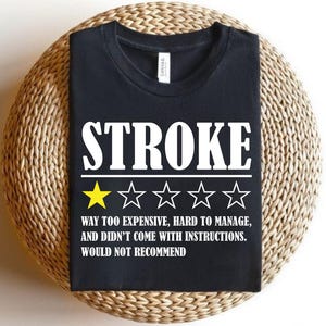 Rolig strokeöverlevare-t-shirt, 1-stjärnig recensionshumor, Red Ribbon Awareness Tee, Badass Stroke Survivor, stroke warrior-tröja, fighter-tröja,