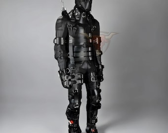 Heavy-Duty Leather Full Body Bondage Suspension Harness – Extreme BDSM Restraint Suit with Straps