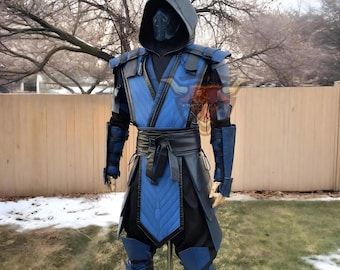 Handcrafted Scorpion Mortal Kombat Cosplay Costume - Custom Made, Blue Armor