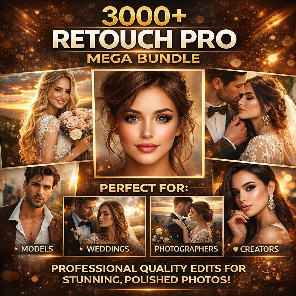 3000+ Retouch Pro Bundle – Skin Retouch Presets, Lightroom Photoshop ...