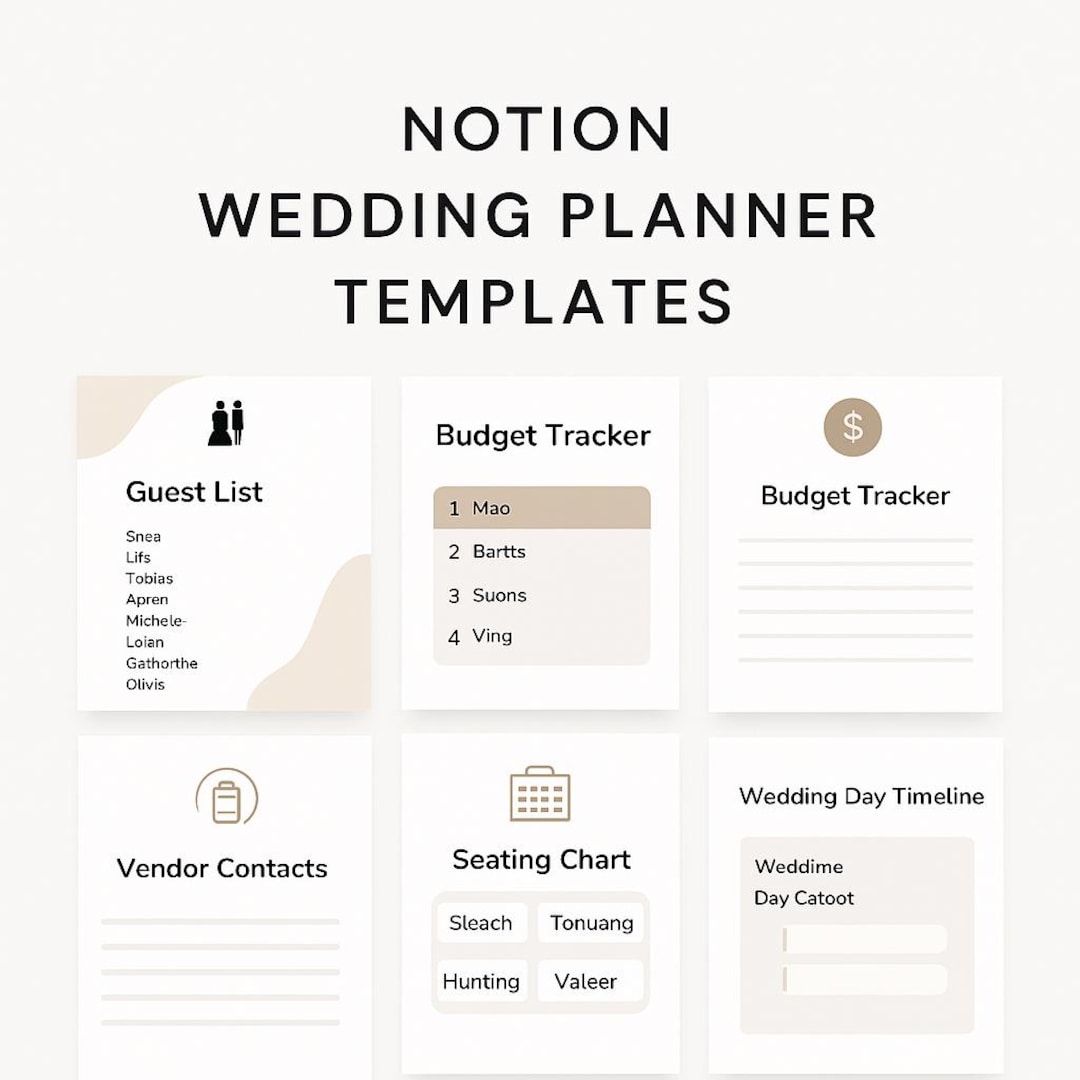 A Notion Wedding Planner Template Digital Wedding Organizer Budget