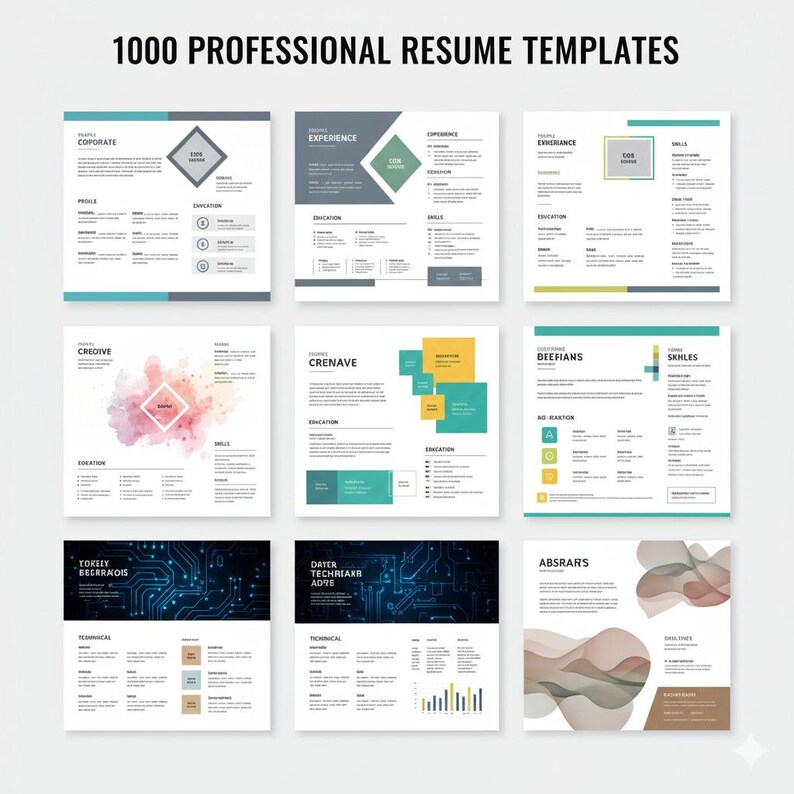 1000 Modern Resume Templates Bundle Atsfriendly CV Kit Etsy