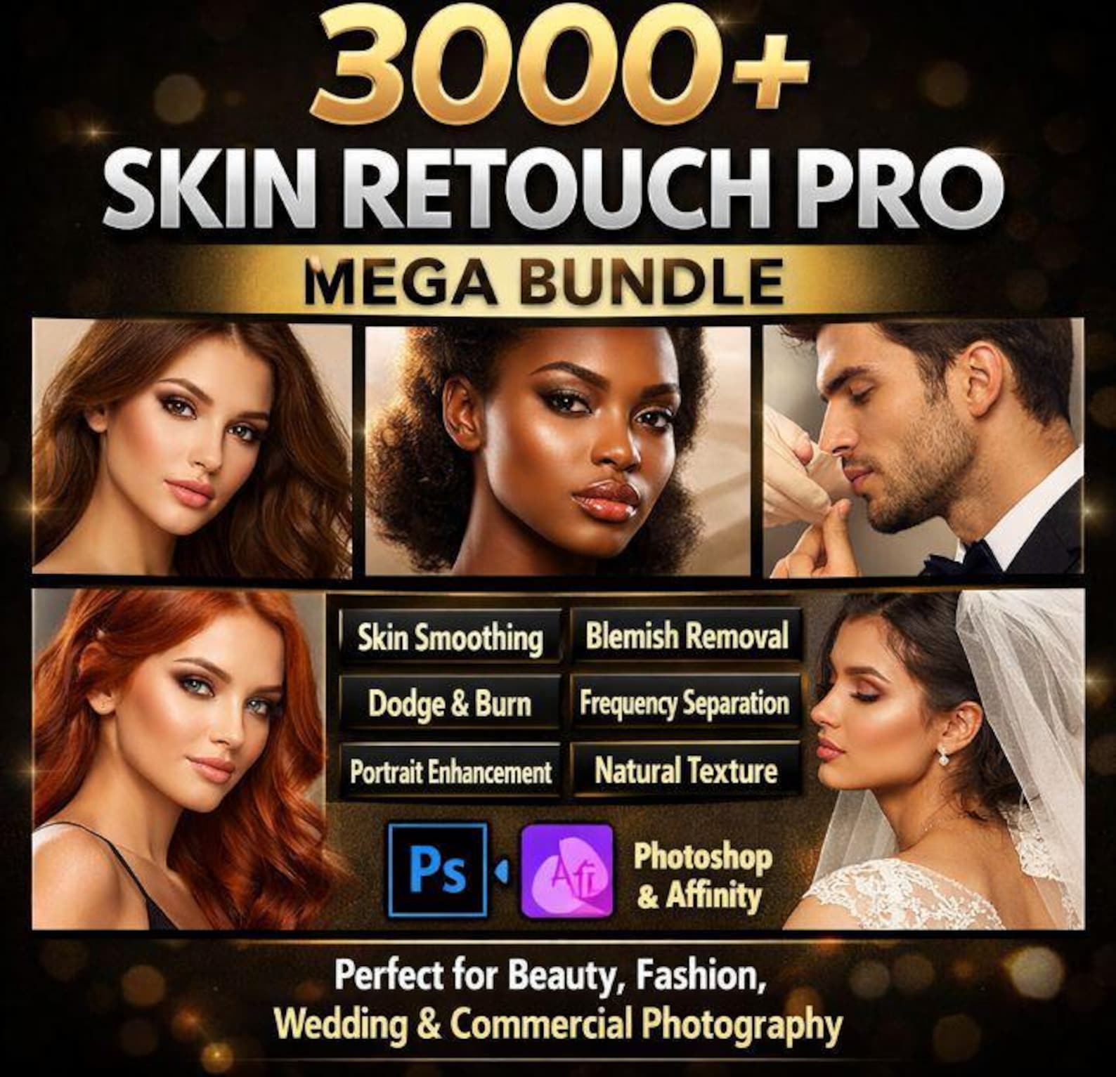 3000+ Retouch Pro Bundle – Skin Retouch Presets, Lightroom Photoshop ...