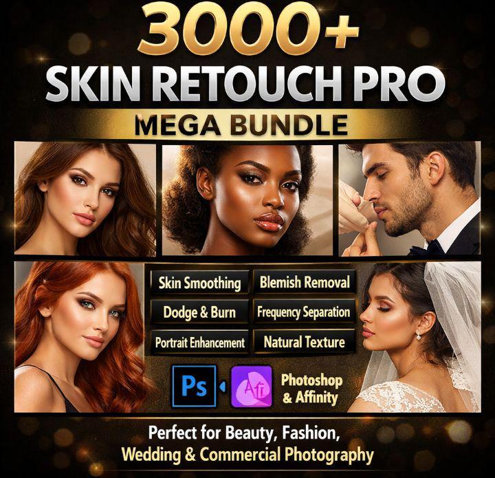 3000+ Retouch Pro Bundle – Skin Retouch Presets, Lightroom Photoshop ...