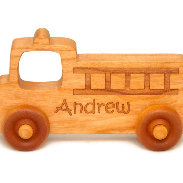 Wooden Toy Fire Truck, Personalized Toy Car,  Push Toy, Personalized Gift, Custom Toy, Baby Shower, Birthday Gift