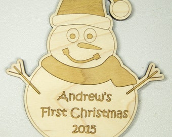 First Christmas Ornament, Personalized Snowman Ornament, Custom Ornament, Christmas Gift