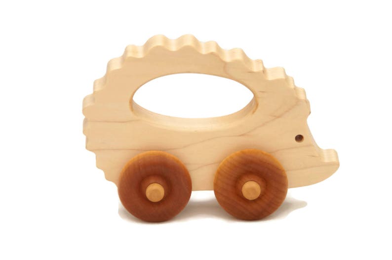 Wooden Toy Car Hedgehog Personalized Name Custom toy Baby Shower, Nursery Decor, Birthday Gift image 4