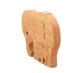 Wooden Puzzle Elephant Wooden Animal Puzzle Wooden Toy Montessori Toy zdjęcie 5