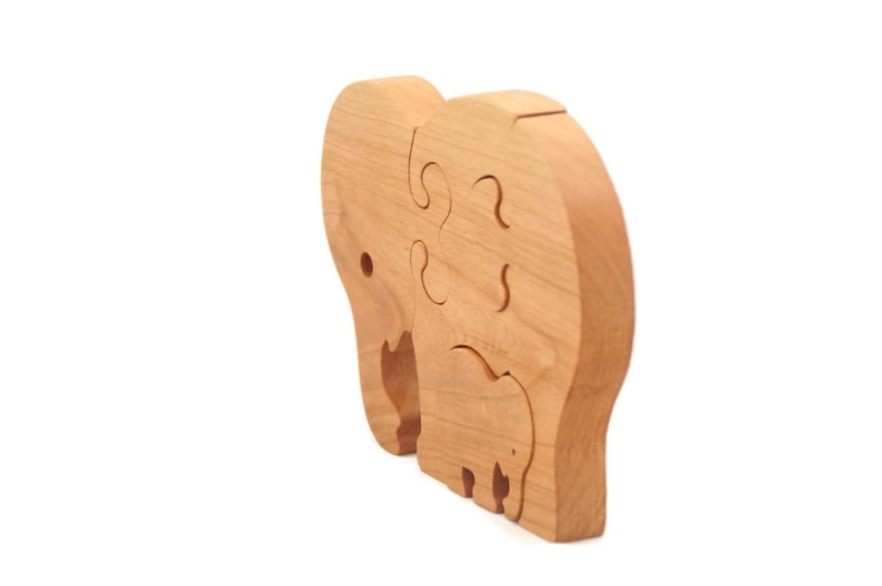 Wooden Puzzle Elephant Wooden Animal Puzzle Wooden Toy Montessori Toy image 5