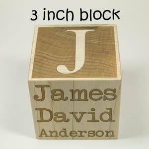 3&quot; Personalized Name Block, Engraved Wood Block, Baby Gift, Personalized Nursery Decor, Custom Baby Shower Gift