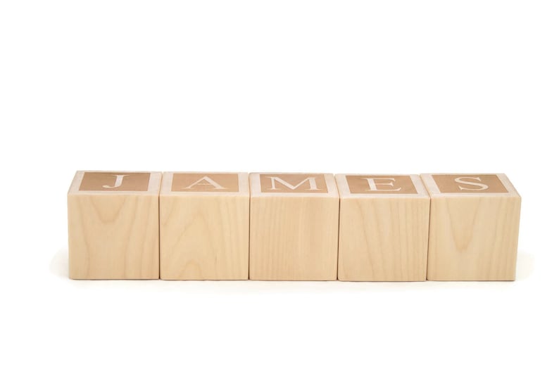 Personalized Wood Name Blocks Wooden Letter Block Letter Custom Blocks for Nursery decor, baby shower gift image 2