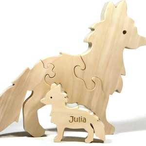 Wooden Fox Puzzle for Toddlers: Personalized Montessori Toy