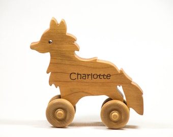 Wooden Toy Car Wooden Car - Fox Car Personalized for Children and Baby