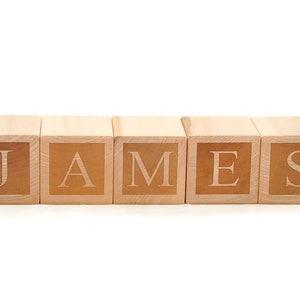 Personalized Wood Name Blocks Wooden Letter Block Letter Custom Blocks for Nursery decor, baby shower gift image 1