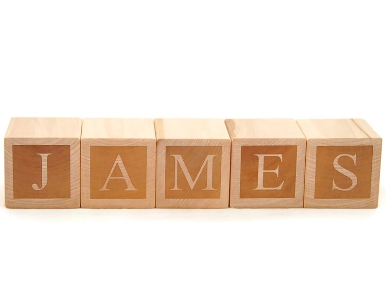 Personalized Wood Name Blocks Wooden Letter Block Letter Custom Blocks for Nursery decor, baby shower gift image 1