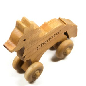 Wooden Toy Car Wooden Car Fox Car Personalized for Children and Baby imagem 3