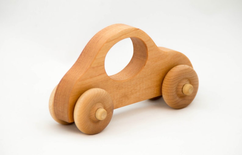 wooden toy car handmade personalized custom name laser engraved wood car