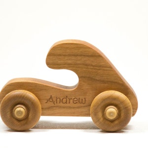 Wooden Toy Push Toy Car Toddler and Baby Childrens Toy, Personalized image 1