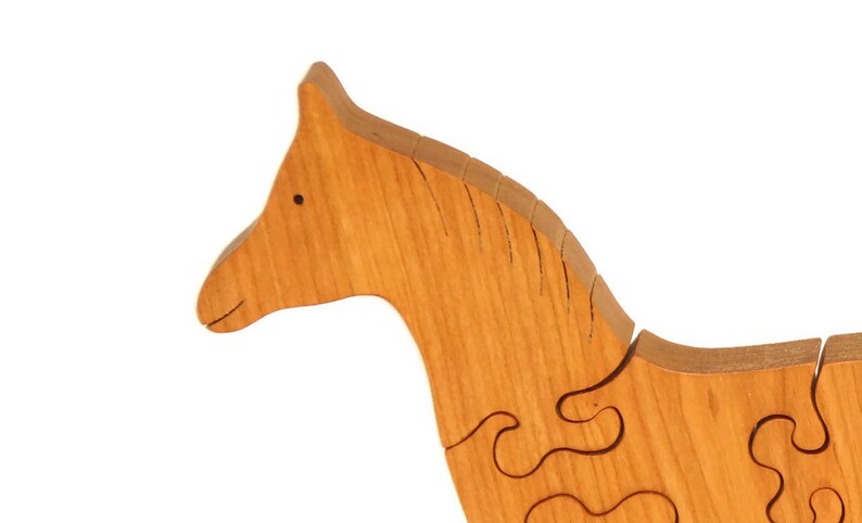 Wooden Toy Puzzle for Toddlers, Wooden Toy Horse Puzzle, Waldorf Toys Christmas gift for son, boys, and girls image 8