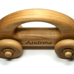 Personalized Wooden Toy Car for Toddlers, Montessori Waldorf Toy Car First Birthday Gift Baby Shower Gift image 5