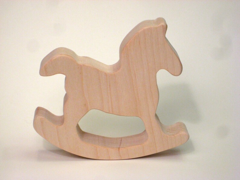 Wooden Teether, Rocking Horse Teether Toy, Wooden Rocking Horse Teether, Rocking Horse Wood Teether, Teething Baby Toy, Teething Toy image 1