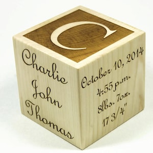 Personalized Baby Block, Personalized Gift, Engraved Baby Block, Wooden Baby Block, Engraved Wood Block, Baby Keepsake