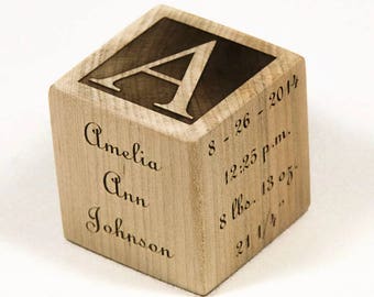 Personalized Wooden Baby Blocks, Baby Shower Gift, Baptism Gift Baby Blocks, Newborn Gift