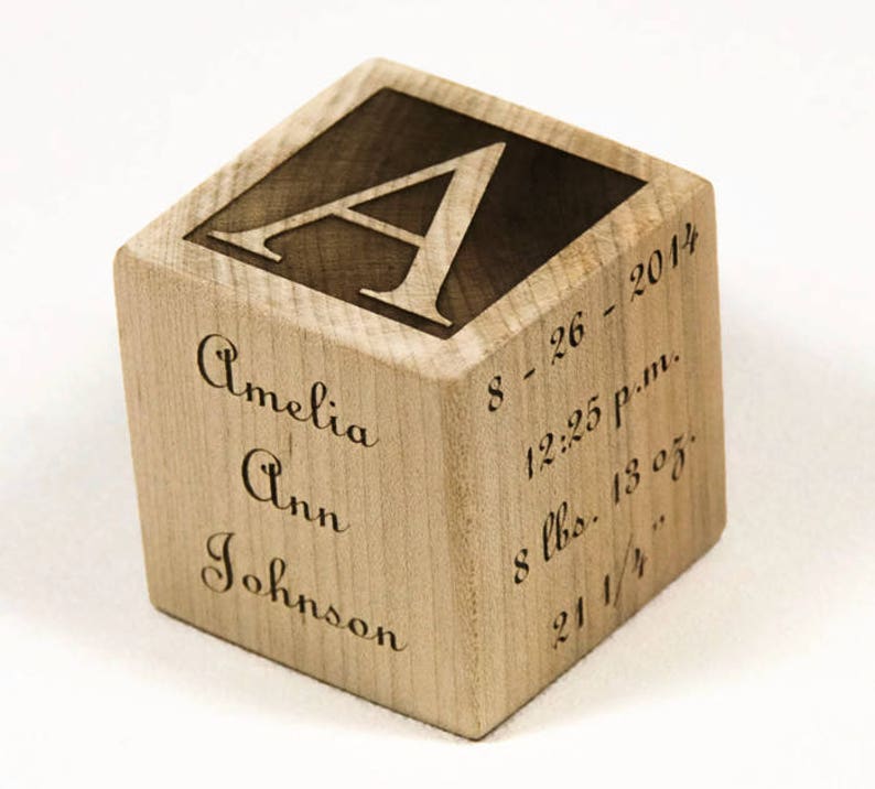 Personalized Wooden Baby Blocks, Baby Shower Gift, Baptism Gift Baby Blocks, Newborn Gift image 1