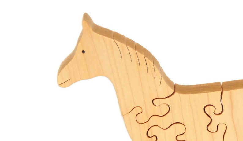 Wooden Toy Puzzle for Toddlers, Wooden Toy Horse Puzzle, Waldorf Toys Christmas gift for son, boys, and girls image 9