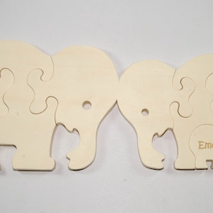 Wooden Elephant Family Puzzle - Wooden Elephant Family Toy - Elephant Family Puzzle - Elephant Family Toy