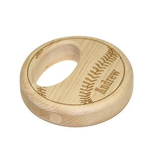 Wooden Baby Rattle, Wooden Baby Toy, Baseball Wood Rattle Personalized Baby Gift image 8