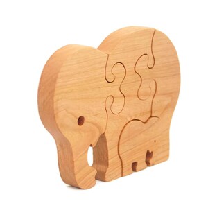 Wooden Puzzle Elephant Wooden Animal Puzzle Wooden Toy Montessori Toy image 3