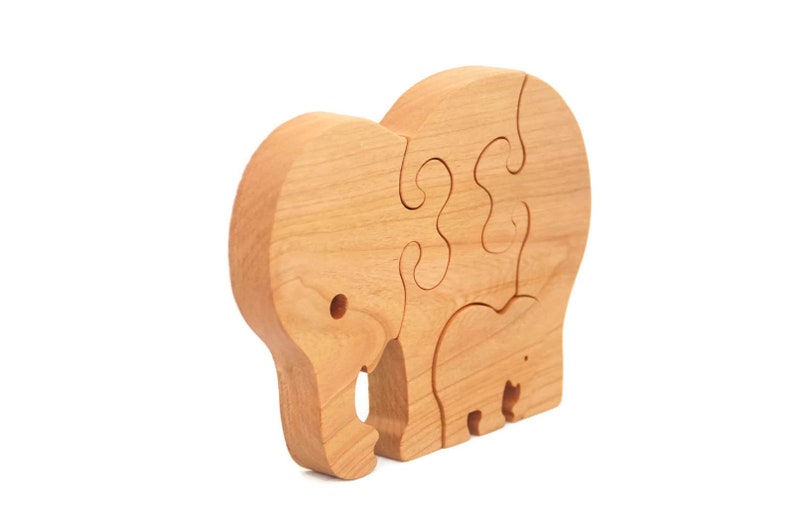 Wooden Puzzle Elephant Wooden Animal Puzzle Wooden Toy Montessori Toy image 3