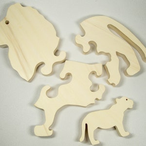 Wooden Puzzle Lion Wooden Animal Puzzle Wooden Toy Montessori Toy image 3