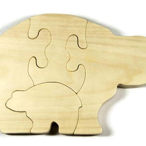 Aspen Wooden Bear Family Puzzle: Personalized Toddler Toy