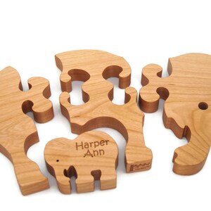 Wooden Puzzle Elephant Wooden Animal Puzzle Wooden Toy Montessori Toy zdjęcie 6