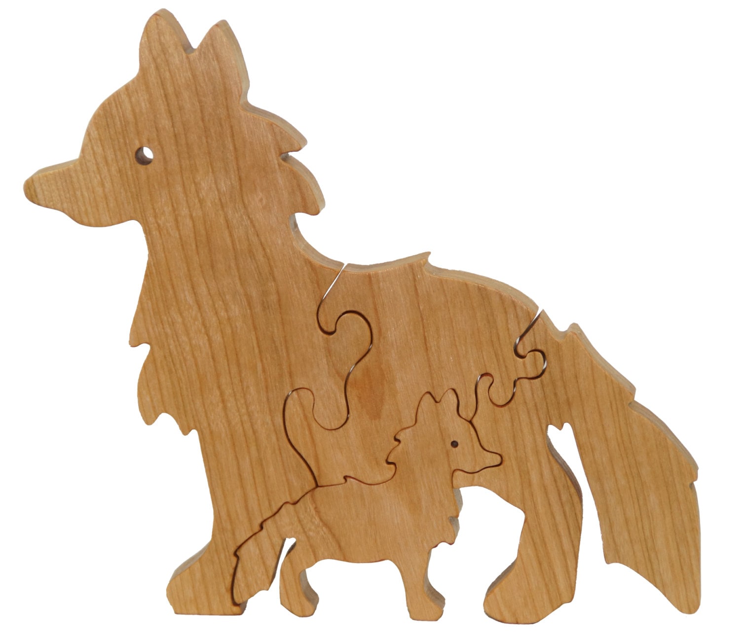 Rompecabezas de zorro de madera Juguete de zorro de madera Etsy México