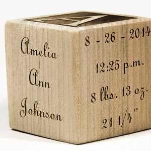 Personalized Wooden Baby Blocks, Baby Shower Gift, Baptism Gift Baby Blocks, Newborn Gift image 2